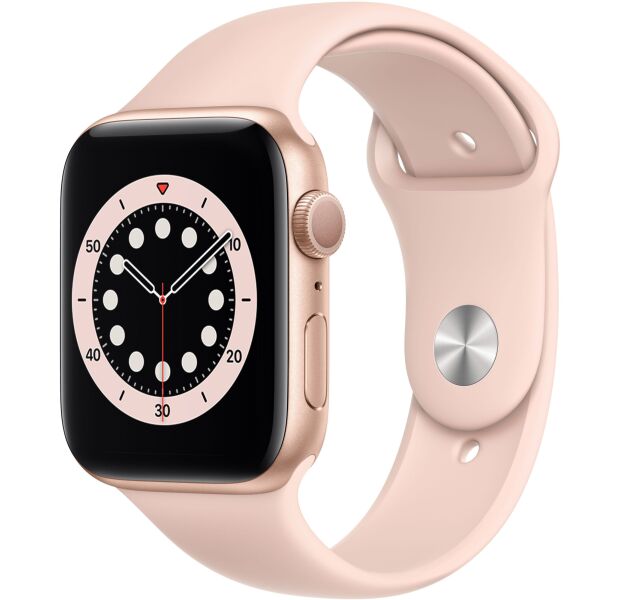 Apple Watch Series 6 44mm Gold Aluminum Case with Pink Sand Sport Band (M00E3)